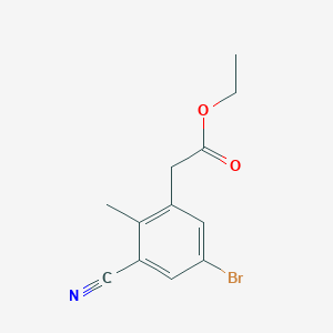 molecular formula C12H12BrNO2 B1414023 Ethyl 5-bromo-3-cyano-2-methylphenylacetate CAS No. 1805581-28-5