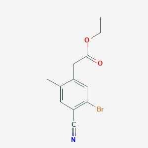 molecular formula C12H12BrNO2 B1414025 Ethyl 5-bromo-4-cyano-2-methylphenylacetate CAS No. 1805596-23-9