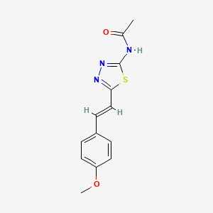 molecular formula C13H13N3O2S B14140263 N-[5-[(E)-2-(4-methoxyphenyl)ethenyl]-1,3,4-thiadiazol-2-yl]acetamide CAS No. 861638-80-4