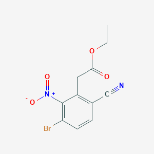 molecular formula C11H9BrN2O4 B1414027 Ethyl 3-bromo-6-cyano-2-nitrophenylacetate CAS No. 1807021-13-1