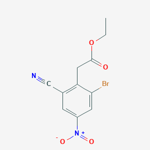 molecular formula C11H9BrN2O4 B1414030 Ethyl 2-bromo-6-cyano-4-nitrophenylacetate CAS No. 1805521-60-1