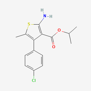 molecular formula C15H16ClNO2S B14140302 Propan-2-yl 2-amino-4-(4-chlorophenyl)-5-methylthiophene-3-carboxylate CAS No. 832739-94-3
