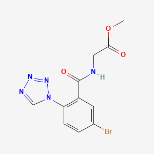 molecular formula C11H10BrN5O3 B14140318 N-[5-Bromo-2-(1H-tetrazol-1-yl)benzoyl]glycine methyl ester CAS No. 1010898-46-0
