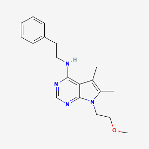 molecular formula C19H24N4O B14140345 7-(2-methoxyethyl)-5,6-dimethyl-N-(2-phenylethyl)pyrrolo[2,3-d]pyrimidin-4-amine CAS No. 903200-43-1