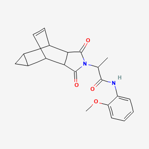 molecular formula C21H22N2O4 B14140362 2-(1,3-dioxooctahydro-4,6-ethenocyclopropa[f]isoindol-2(1H)-yl)-N-(2-methoxyphenyl)propanamide CAS No. 1024026-79-6