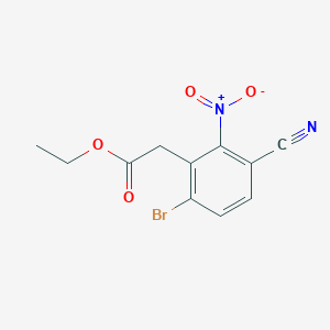 molecular formula C11H9BrN2O4 B1414037 Ethyl 6-bromo-3-cyano-2-nitrophenylacetate CAS No. 1805103-27-8