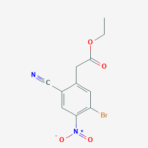 molecular formula C11H9BrN2O4 B1414046 Ethyl 5-bromo-2-cyano-4-nitrophenylacetate CAS No. 1807021-22-2