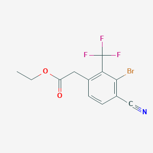 molecular formula C12H9BrF3NO2 B1414047 Ethyl 3-bromo-4-cyano-2-(trifluoromethyl)phenylacetate CAS No. 1805188-08-2