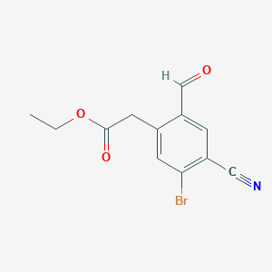 molecular formula C12H10BrNO3 B1414050 Ethyl 5-bromo-4-cyano-2-formylphenylacetate CAS No. 1805415-90-0