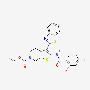 molecular formula C24H19F2N3O3S2 B14140618 ethyl 3-(benzo[d]thiazol-2-yl)-2-(2,4-difluorobenzamido)-4,5-dihydrothieno[2,3-c]pyridine-6(7H)-carboxylate CAS No. 1170160-10-7