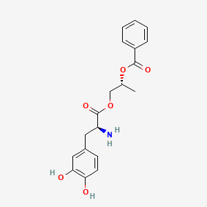 molecular formula C19H21NO6 B14140625 (2R)-2-phenylcarbonyloxypropyl (2S)-2-amino-3-(3,4-dihydroxyphenyl)propanoate CAS No. 871580-63-1