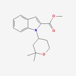 molecular formula C17H21NO3 B14140635 Methyl 1-(2,2-dimethyloxan-4-yl)indole-2-carboxylate 