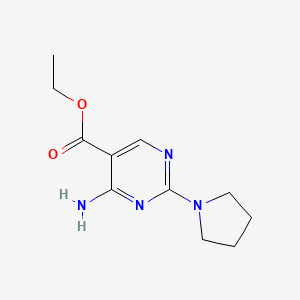 molecular formula C11H16N4O2 B14140650 Ethyl 4-amino-2-(pyrrolidin-1-yl)pyrimidine-5-carboxylate CAS No. 62122-72-9