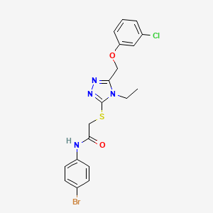 molecular formula C19H18BrClN4O2S B14140802 N-(4-Bromophenyl)-2-[[5-[(3-chlorophenoxy)methyl]-4-ethyl-4H-1,2,4-triazol-3-yl]thio]acetamide CAS No. 1092332-55-2