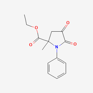 molecular formula C14H15NO4 B14140876 Ethyl 2-methyl-4,5-dioxo-1-phenylprolinate CAS No. 5792-78-9