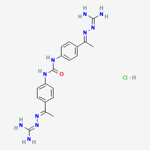 molecular formula C19H25ClN10O B14140946 Hydrazinecarboximidamide, 2,2'-(carbonylbis(imino-3,1-phenyleneethylidyne))bis-, hydrochloride CAS No. 62580-96-5