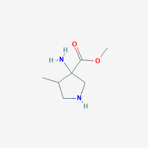 molecular formula C7H14N2O2 B14140965 Methyl 3-amino-4-methylpyrrolidine-3-carboxylate CAS No. 738560-13-9