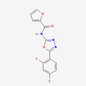 molecular formula C13H7F2N3O3 B14141055 N-(5-(2,4-difluorophenyl)-1,3,4-oxadiazol-2-yl)furan-2-carboxamide CAS No. 1172351-22-2