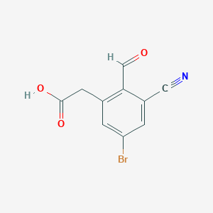 5-Bromo-3-cyano-2-formylphenylacetic acid