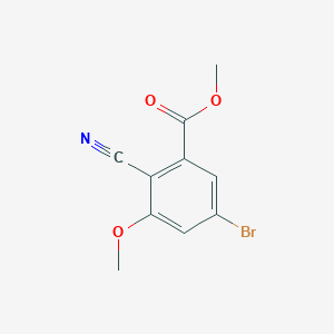 molecular formula C10H8BrNO3 B1414136 Methyl 5-bromo-2-cyano-3-methoxybenzoate CAS No. 1806852-61-8