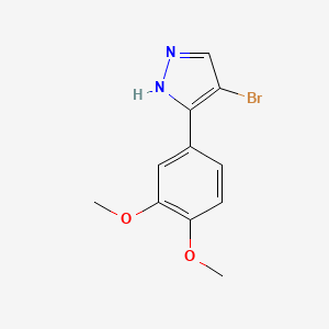 molecular formula C11H11BrN2O2 B14141383 4-Bromo-3-(3,4-dimethoxyphenyl)-1h-pyrazole CAS No. 474706-39-3