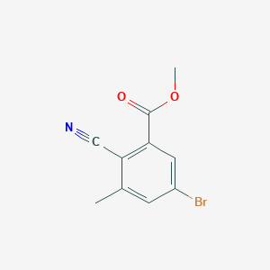 molecular formula C10H8BrNO2 B1414139 Methyl 5-bromo-2-cyano-3-methylbenzoate CAS No. 1805189-61-0