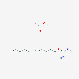 molecular formula C17H36N2O3 B14141406 dodecyl N,N-dimethylcarbamimidate; ethanoic acid CAS No. 6341-05-5