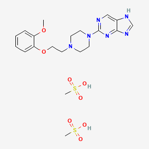 molecular formula C20H30N6O8S2 B14141477 2-(4-(2-(o-Methoxyphenoxy)ethyl)-1-piperazinyl)-9H-purine dimethanesulfonate CAS No. 24933-04-8