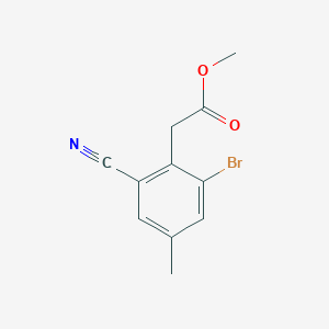 molecular formula C11H10BrNO2 B1414148 Methyl 2-bromo-6-cyano-4-methylphenylacetate CAS No. 1804908-17-5