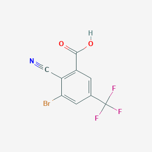 molecular formula C9H3BrF3NO2 B1414154 3-Bromo-2-cyano-5-(trifluoromethyl)benzoic acid CAS No. 1807023-36-4