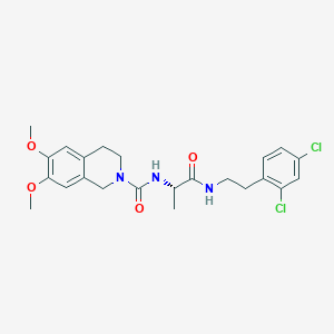 molecular formula C23H27Cl2N3O4 B14141546 N-[(2S)-1-{[2-(2,4-dichlorophenyl)ethyl]amino}-1-oxopropan-2-yl]-6,7-dimethoxy-3,4-dihydroisoquinoline-2(1H)-carboxamide CAS No. 1014087-17-2