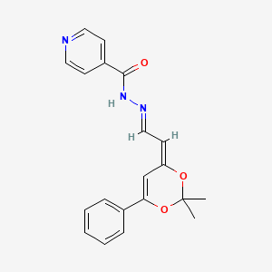 molecular formula C20H19N3O3 B14141565 N'-[(1E,2E)-2-(2,2-dimethyl-6-phenyl-4H-1,3-dioxin-4-ylidene)ethylidene]pyridine-4-carbohydrazide 