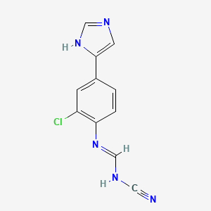 molecular formula C11H8ClN5 B14141583 N'-[2-chloro-4-(1H-imidazol-5-yl)phenyl]-N-cyanomethanimidamide CAS No. 89250-60-2