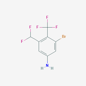 molecular formula C8H5BrF5N B1414162 3-Bromo-5-difluoromethyl-4-(trifluoromethyl)aniline CAS No. 1807245-33-5