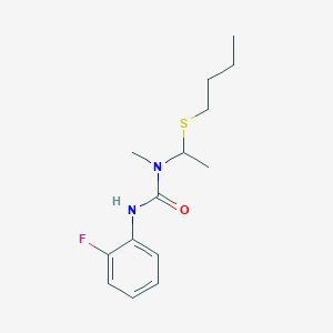 molecular formula C14H21FN2OS B14141835 N-[1-(Butylsulfanyl)ethyl]-N'-(2-fluorophenyl)-N-methylurea CAS No. 89135-36-4