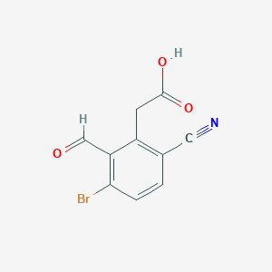 molecular formula C10H6BrNO3 B1414186 3-Bromo-6-cyano-2-formylphenylacetic acid CAS No. 1805189-31-4