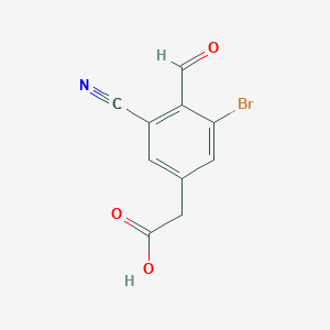 molecular formula C10H6BrNO3 B1414188 3-Bromo-5-cyano-4-formylphenylacetic acid CAS No. 1805486-46-7