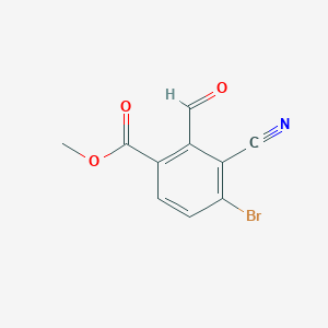 molecular formula C10H6BrNO3 B1414190 Methyl 4-bromo-3-cyano-2-formylbenzoate CAS No. 1807023-37-5