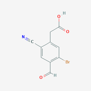 molecular formula C10H6BrNO3 B1414191 5-Bromo-2-cyano-4-formylphenylacetic acid CAS No. 1805486-58-1