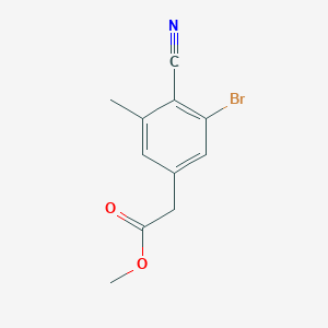 molecular formula C11H10BrNO2 B1414193 Methyl 3-bromo-4-cyano-5-methylphenylacetate CAS No. 1805488-61-2