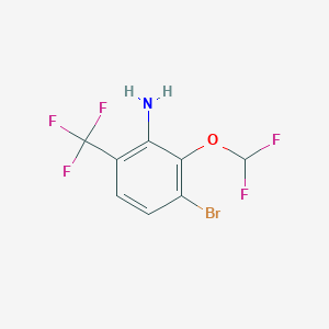 molecular formula C8H5BrF5NO B1414194 3-Bromo-2-difluoromethoxy-6-(trifluoromethyl)aniline CAS No. 1805104-25-9