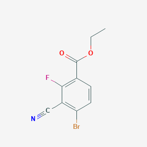 molecular formula C10H7BrFNO2 B1414195 Ethyl 4-bromo-3-cyano-2-fluorobenzoate CAS No. 1807076-79-4