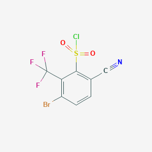 molecular formula C8H2BrClF3NO2S B1414197 3-Bromo-6-cyano-2-(trifluoromethyl)benzenesulfonyl chloride CAS No. 1805023-03-3