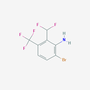 molecular formula C8H5BrF5N B1414204 6-Bromo-2-difluoromethyl-3-(trifluoromethyl)aniline CAS No. 1805104-62-4