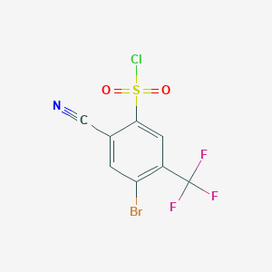 molecular formula C8H2BrClF3NO2S B1414209 4-Bromo-2-cyano-5-(trifluoromethyl)benzenesulfonyl chloride CAS No. 1805416-99-2