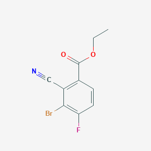 molecular formula C10H7BrFNO2 B1414217 Ethyl 3-bromo-2-cyano-4-fluorobenzoate CAS No. 1805523-38-9