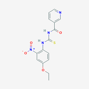 molecular formula C15H14N4O4S B14142170 N-[(4-ethoxy-2-nitrophenyl)carbamothioyl]pyridine-3-carboxamide CAS No. 306766-67-6