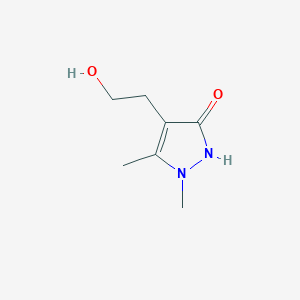 molecular formula C7H12N2O2 B14142207 4-(2-Hydroxyethyl)-1,5-dimethyl-1H-pyrazol-3(2H)-one CAS No. 258281-03-7