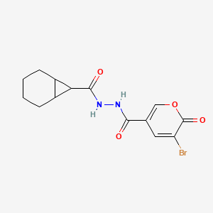 molecular formula C14H15BrN2O4 B14142284 N'-(bicyclo[4.1.0]heptane-7-carbonyl)-5-bromo-6-oxopyran-3-carbohydrazide CAS No. 958944-08-6