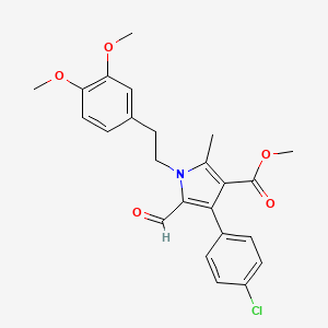 molecular formula C24H24ClNO5 B14142298 methyl 4-(4-chlorophenyl)-1-[2-(3,4-dimethoxyphenyl)ethyl]-5-formyl-2-methyl-1H-pyrrole-3-carboxylate CAS No. 881041-61-8